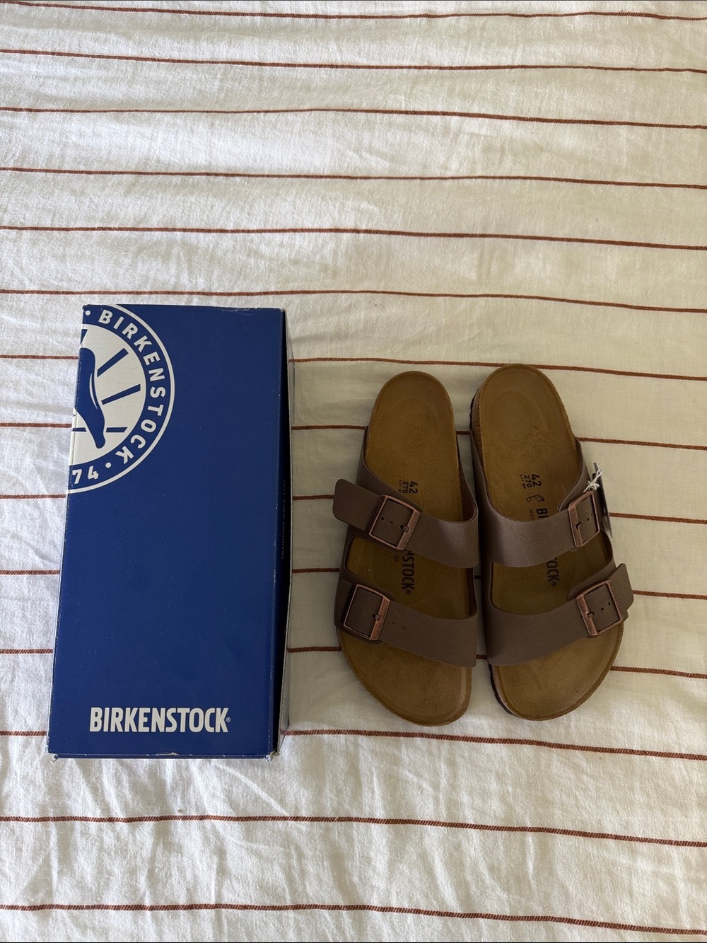 Birkenstock Men’s Arizona Sandal in Brown with Dual Buckles